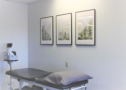 Shockwave and traction treatment area at Acadia Physical therapy